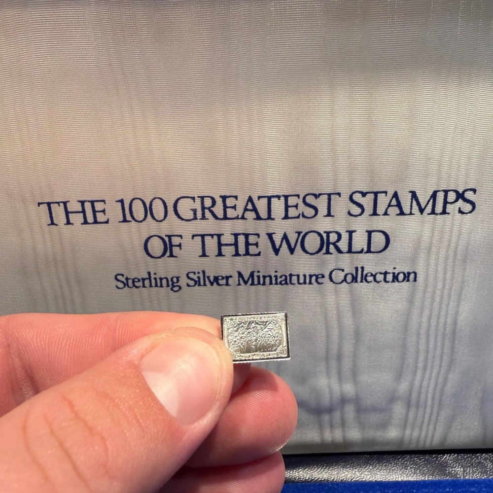 Franklin Mint 100 Greatest Stamps #2 Germany 1914-1915 Sterling Silver Miniature - Picture 3 of 3